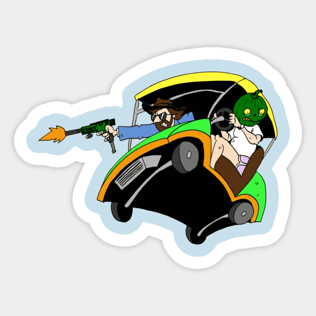 Grand Theft Golf Cart Sticker by MixedNutsGaming